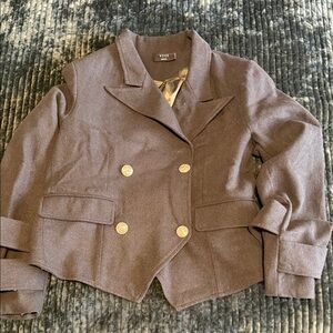 Vici Dark Brown Blazer with Metallic Details